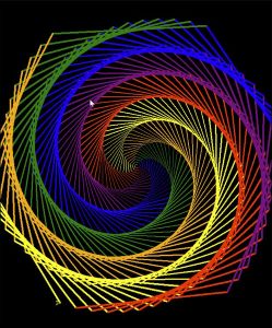 coloured spiral generated by coding