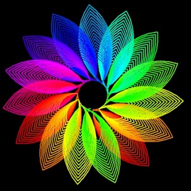 coloured spiral generated by coding